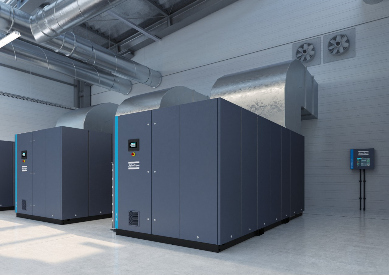 Máy nén khí trục vít Atlas Copco bôi trơn bằng dầu GA - Ảnh 3
