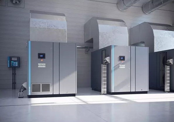 Máy nén khí trục vít Atlas Copco bôi trơn bằng dầu GA - Ảnh 4